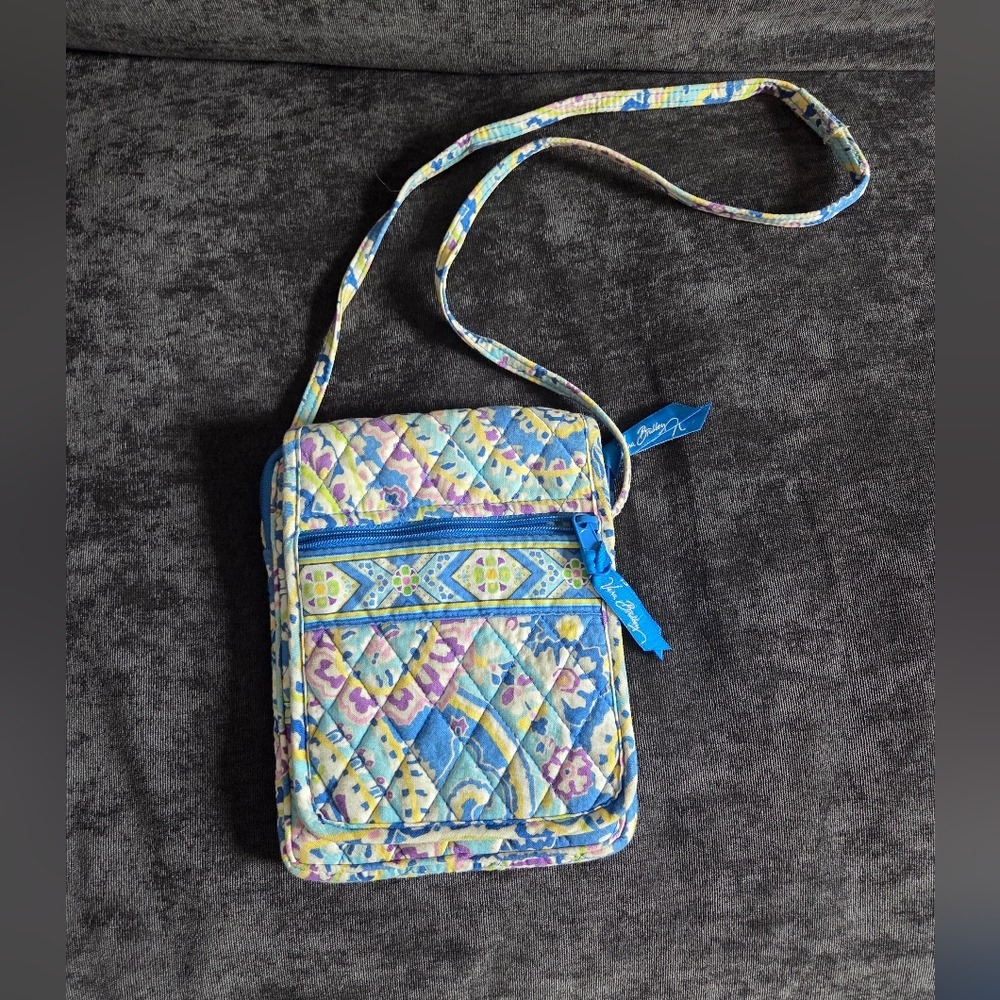 Vera Bradley "Blue Capri" Quilted Crossbody Bag Purse